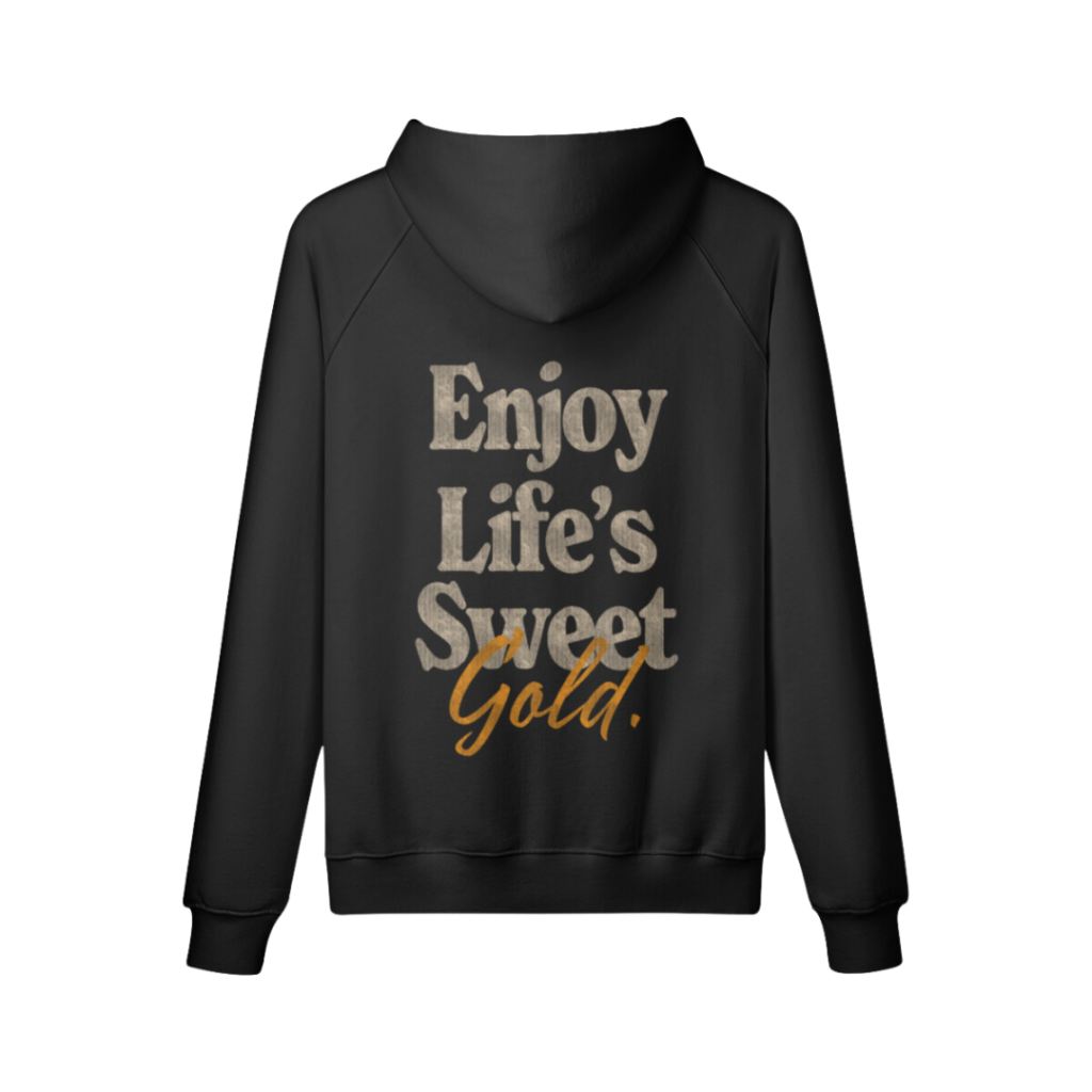 Sweet Gold Fleece Lined Hoodie Back