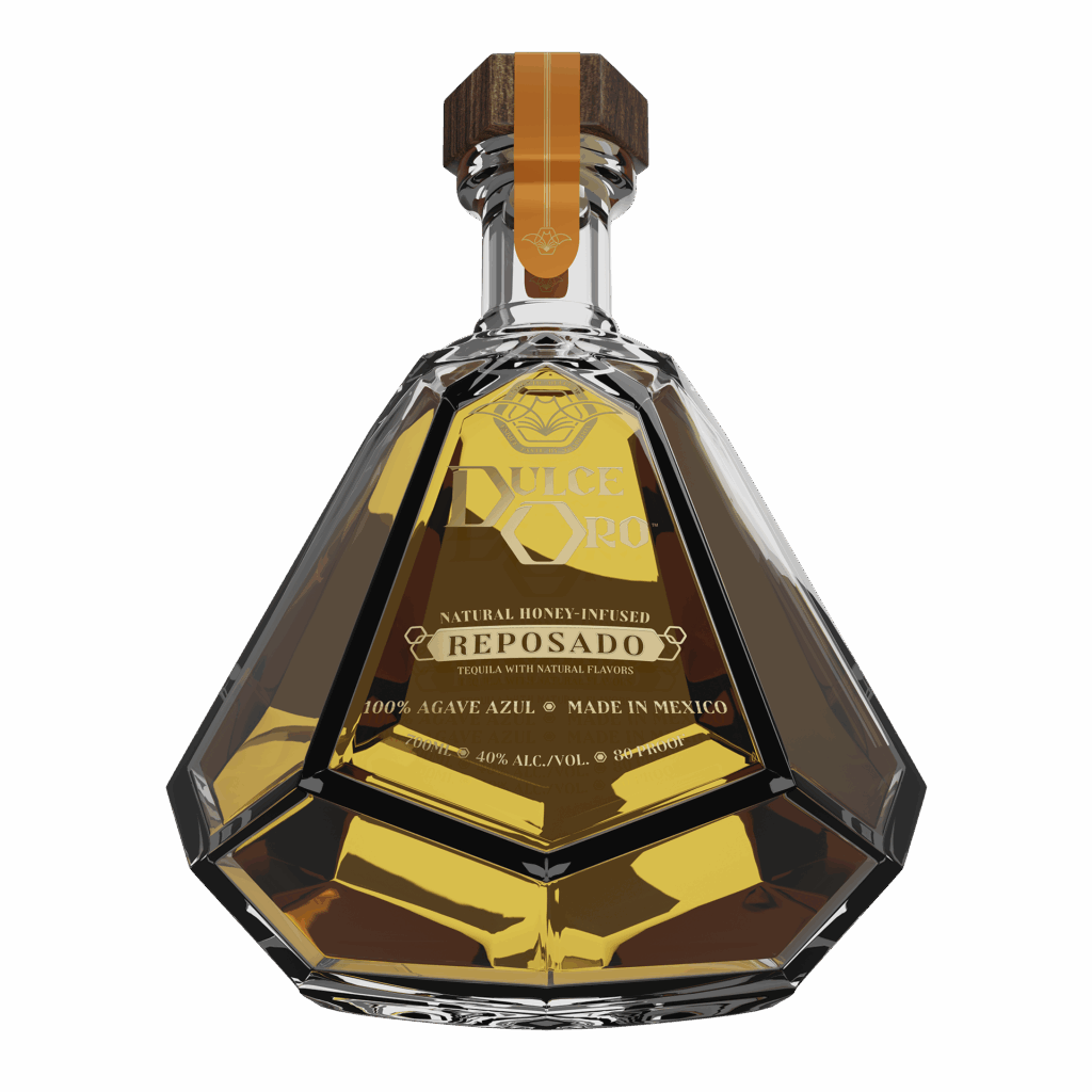 Premium Sipping Tequila Honey Infused Reposado Dulce Oro Dessert Tequila Bottle and Box